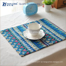 Pretty Design Estilo Colorido Padrão Nacional Rectangular Placemat, Algodão De Alta Qualidade E Linho Mat Tabela